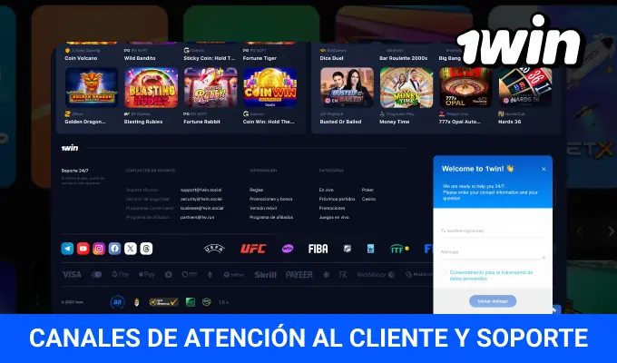1win asistencia técnica soporte Chile